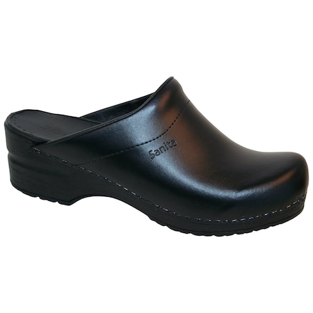 Sanita Men's Open Back Clog, PU-coated leather Upper, Polyurethane Outsole, Black, Size 10.5-11 M 1500050-002-45